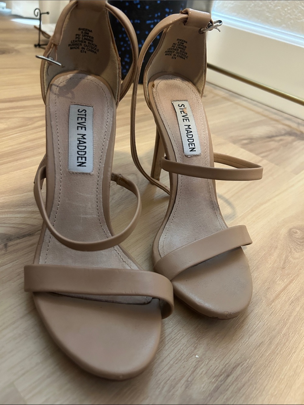 Steve Madden Nude/Tan Strappy Ankle-Tie Heels